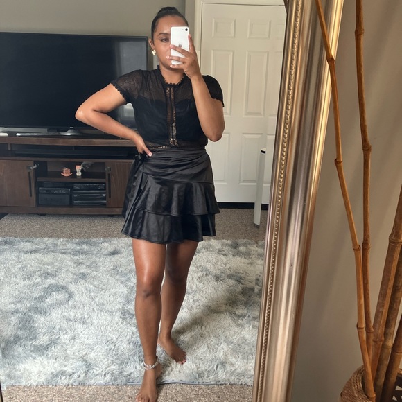 Forever 21 90s Style Tartan Flare Skirt High Waist